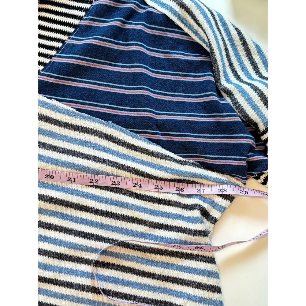 We The Free Patchwork Stripe Top Large Oversized Dolman High-Low Breezy Artsy - Picture 9 of 10